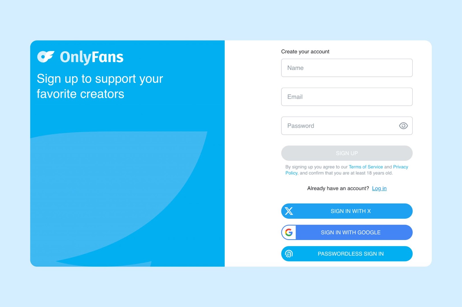 Как зарегистрироваться на OnlyFans